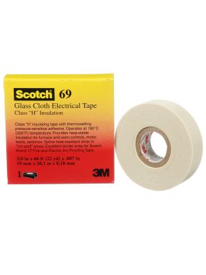 3M™ Glass Cloth Electrical Tape 69, MC9, 25 mm x 33 m x 0.18 mm, 1 Roll Image