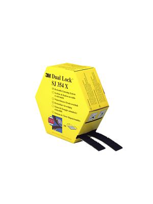 3M™ Dual Lock™ Reclosable Fastener Twin Pack SJ354X, Black, 25 mm x 5 m, 5.7 mm, Twin Pack Squares, PN34517 Image