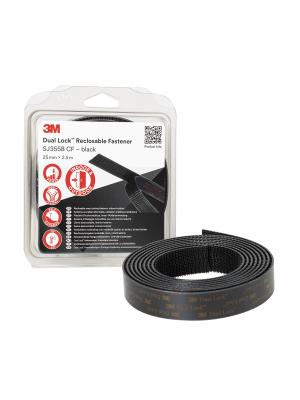 3M™ Dual Lock™ Reclosable Fastener SJ355B, Black, 25 mm x 2.5 m, 5.7 mm Image