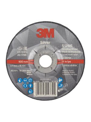 3M™ Silver Depressed Centre Grinding Wheel, T27, 100 mm x 7 mm x 16 mm Image
