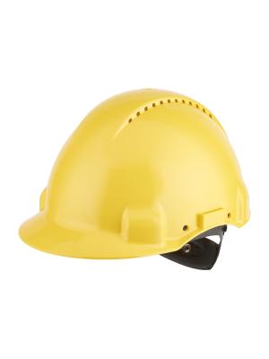 3M™ Hard Hat, Uvicator, Ratchet, Ventilated, Plastic Sweatband, Yellow, G3000NUV-GU Image