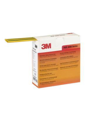 3M™ HSR-3000 Heat Shrink Tubing, Polyolefin, Green/Yellow Striped, 24.0/8.0 mm, 5 m Roll Image