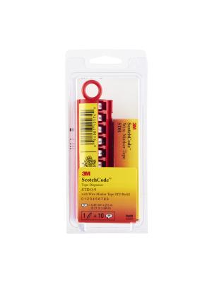 3M™ ScotchCode™ Wire Marker Tape Dispenser STD, with refill pack, 0-9 Filled Image