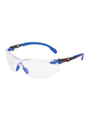 3M™ Solus™ 1000 Safety Glasses, Blue/Black Frame, Scotchgard™ Anti-Fog/Anti-Scratch Coating (K&N), Clear Lens, S1101SGAF-EU Image