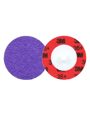 3M™ Cubitron™ 3 Roloc™ Durable Edge Disc 1184F, 36+ YF-weight, TR, Purple, 51 mm, 50/Carton, 200 ea/Case Image