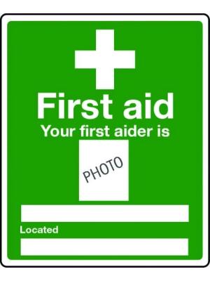 Your first aider is.. sign Image