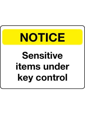 Sensitive items under key control sign Image
