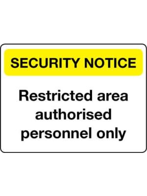 Restricted area authorized personnel sign Image
