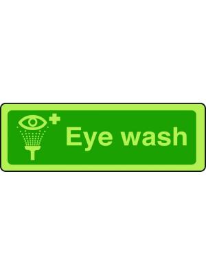 Eye wash with symbol sign in photoluminescent Image
