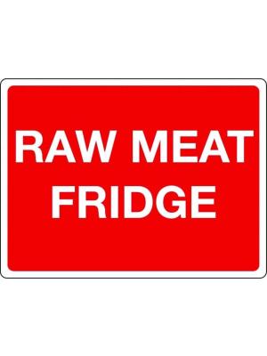 Raw meat fridge sign Image