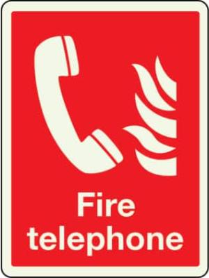Fire Telephone sign (large) in photoluminescent sign Image