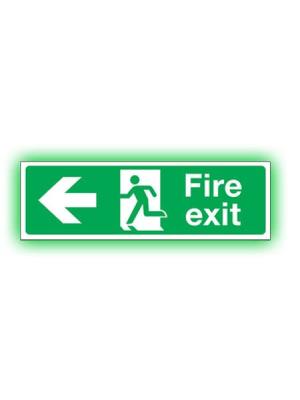 Fire Exit sign arrow horizontal double sided sign Image