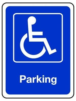 Reserved parking sign for disabled spaces Image