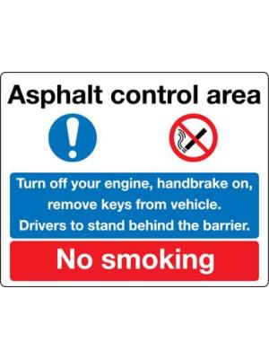 Asphalt control area sign Image