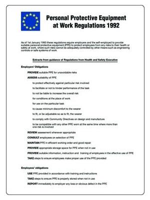 Personal Protective Equipment at Work Regulations 1992 sign Image