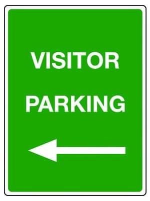 VISITOR PARKING, arrow left sign Image