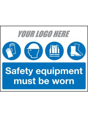 Safety Equipment Must Be Worn Sign Image