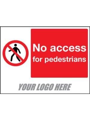 No Pedestrian Access Sign Image