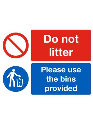 Do not litter- Please use bins provided Image