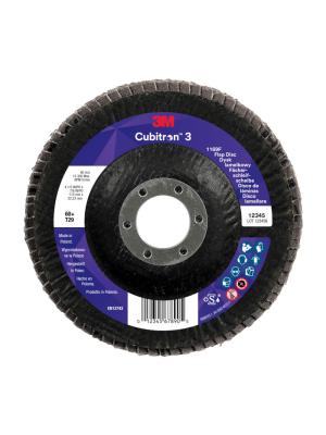 3M™ Cubitron™ 3 Flap Disc 1169F, 60+, T29-Conical, 115 mm x 22.23 mm, 10/Pack, 100 ea/Case Image