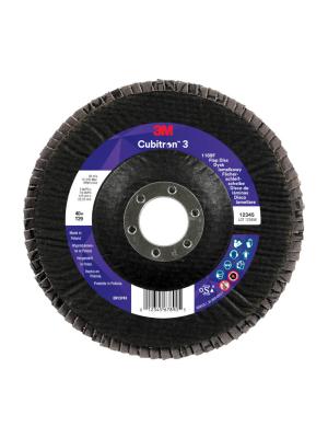 3M™ Cubitron™ 3 Flap Disc 1169F, 40+, T29-Conical, 125 mm x 22.23 mm, 10/Pack, 100 ea/Case Image