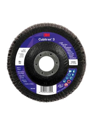 3M™ Cubitron™ 3 Flap Disc 1169F, 60+, T27-Flat, 115 mm x 22.23 mm, 10/Pack, 100 ea/Case Image