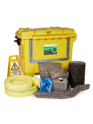 1000L Maintenance Spill Kit 4 Drop Front Wheel PE Bin Image