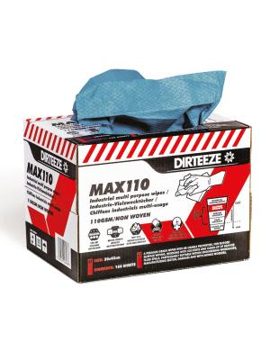 Max 110 Heavy Duty wipes Box 160 sheets 30 x 42cm Image