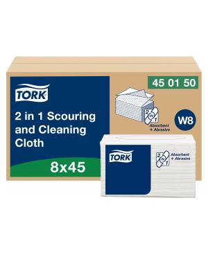 2 in 1 Scouring and Cleaning Cloth White W8 Image