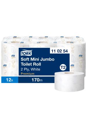 Soft Mini Jumbo Toilet Paper Roll White T2 Image
