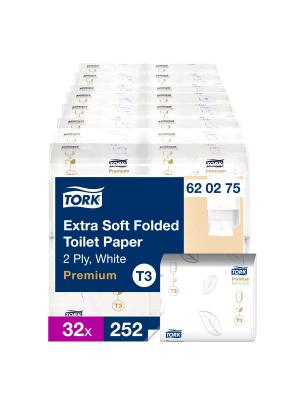Extra Soft Folded Toilet Paper White T3 Image