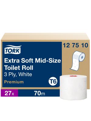 Extra Soft Mid-size Toilet Paper Roll White T6 Image
